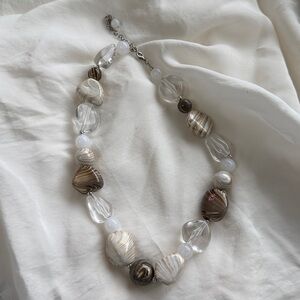 Elegant Beaded Necklace with Neutral Tones